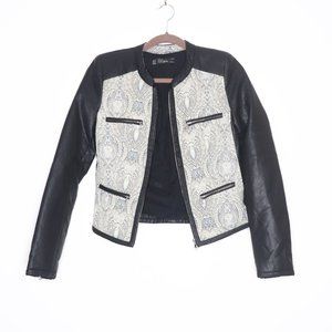 Zara | MMXII Leather Paisley Motorcycle Jacket M